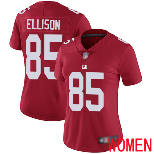 Women New York Giants #85 Rhett Ellison Red Limited Red Inverted Legend Football NFL Jersey